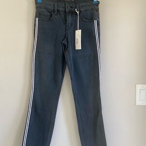 Level 99 Black Skinny Jeans with White Accents